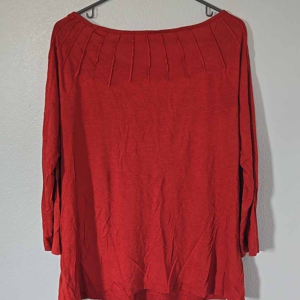 Elle | Rust Long Sleeve Top Size XL - Picture 3 of 10